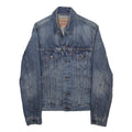 LEVI'S Mens Blue Denim Denim Jacket S Cotton Button Closure Classic Fit Casual