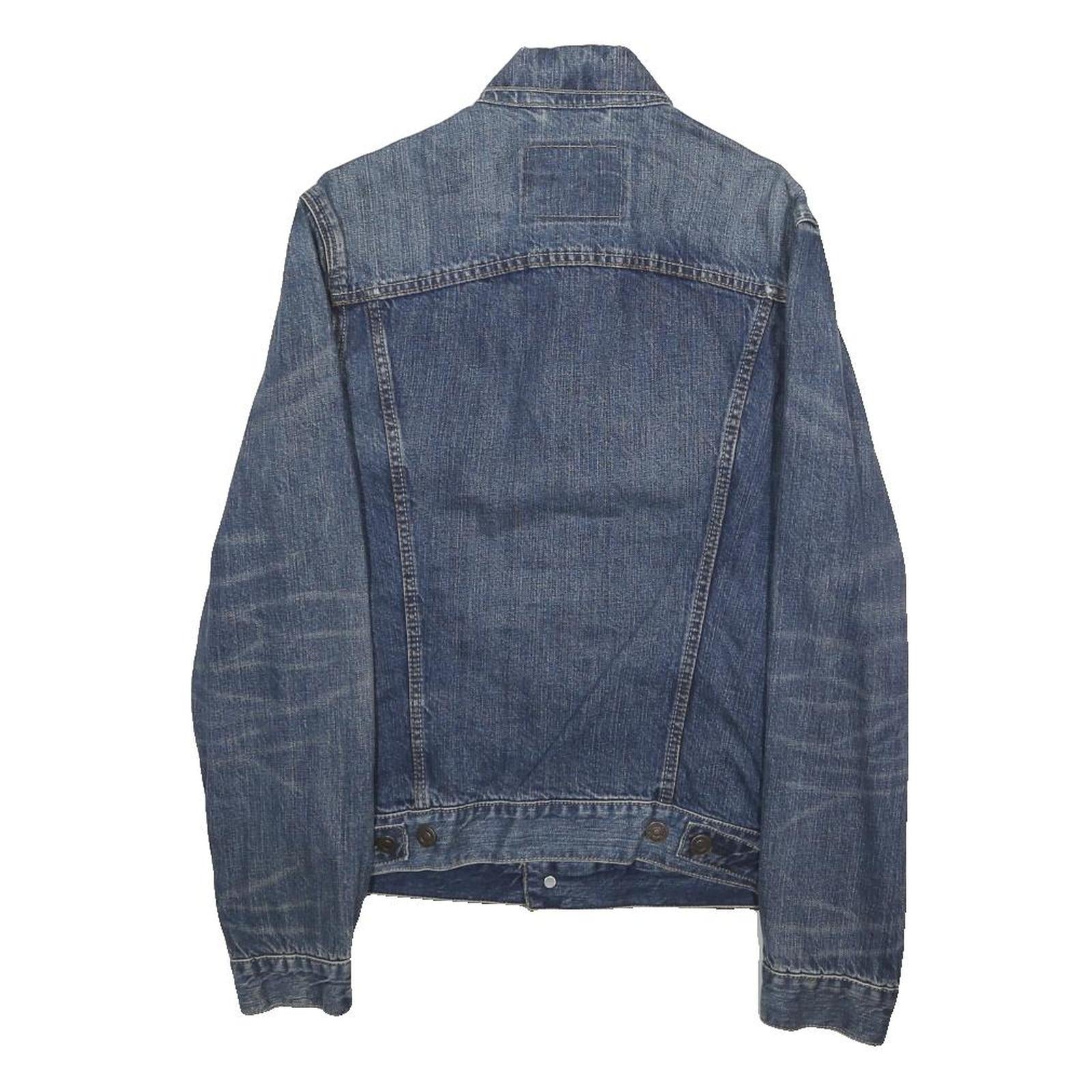 LEVI'S Mens Blue Denim Denim Jacket S Cotton Button Closure Classic Fit Casual