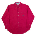BUGLE BOY Mens Plain Shirt Red 90s Long Sleeve XL