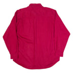 BUGLE BOY Mens Plain Shirt Red 90s Long Sleeve XL