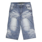 FLAG JEANS Mens Denim Shorts Blue L W32 Relaxed Fit Casual Faded Wash