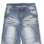 FLAG JEANS Mens Denim Shorts Blue L W32 Relaxed Fit Casual Faded Wash