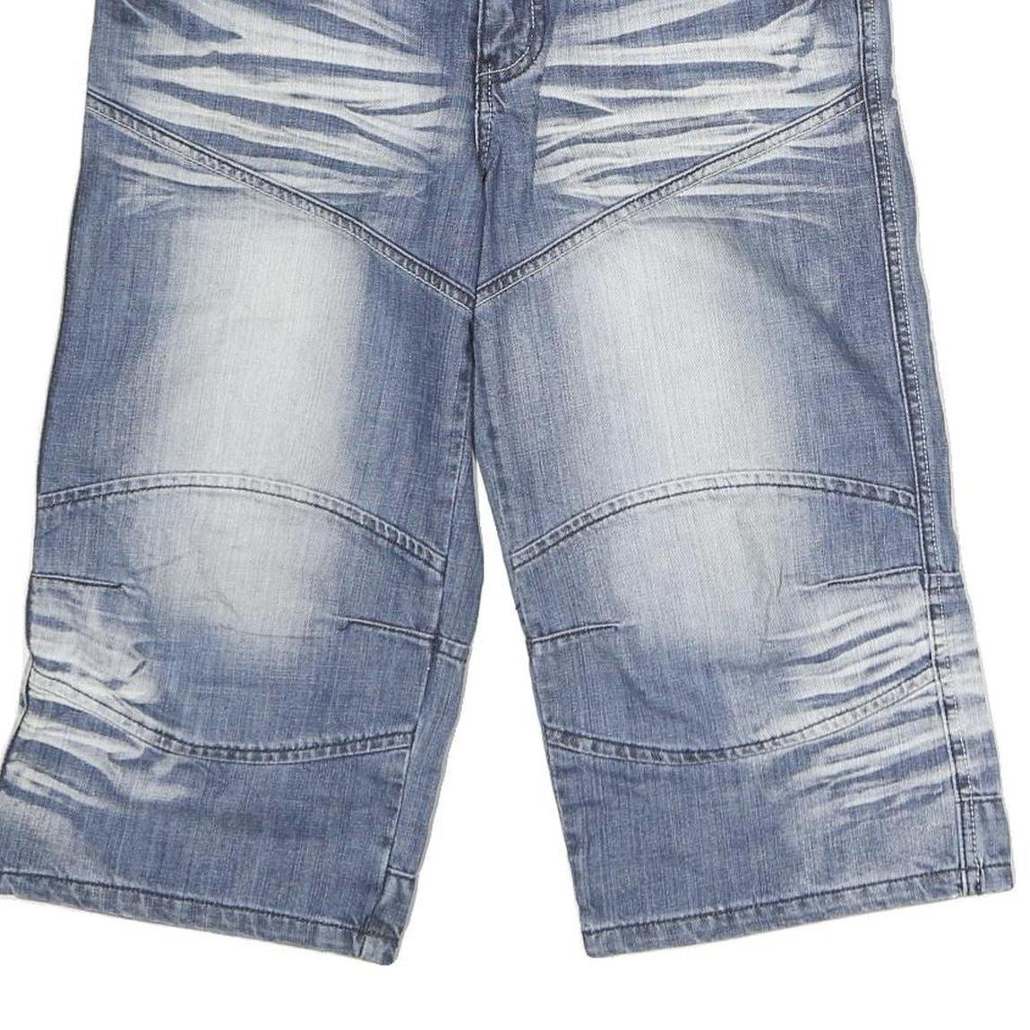 FLAG JEANS Mens Denim Shorts Blue L W32 Relaxed Fit Casual Faded Wash