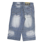 FLAG JEANS Mens Denim Shorts Blue L W32 Relaxed Fit Casual Faded Wash