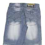 FLAG JEANS Mens Denim Shorts Blue L W32 Relaxed Fit Casual Faded Wash