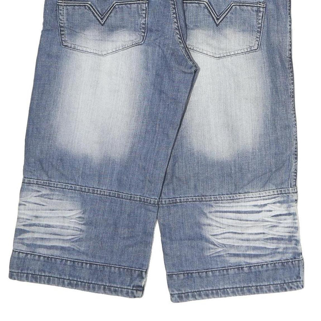 FLAG JEANS Mens Denim Shorts Blue L W32 Relaxed Fit Casual Faded Wash