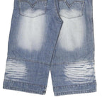 FLAG JEANS Mens Denim Shorts Blue L W32 Relaxed Fit Casual Faded Wash