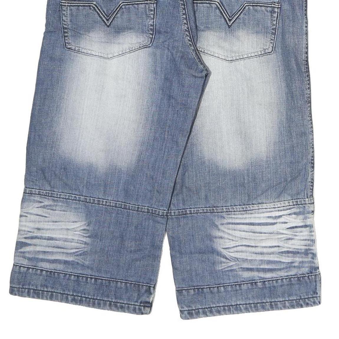 FLAG JEANS Mens Denim Shorts Blue L W32 Relaxed Fit Casual Faded Wash