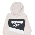 REEBOK Womens Cream Black & White Hoodie Cotton Blend Dress M Casual Sportswear
