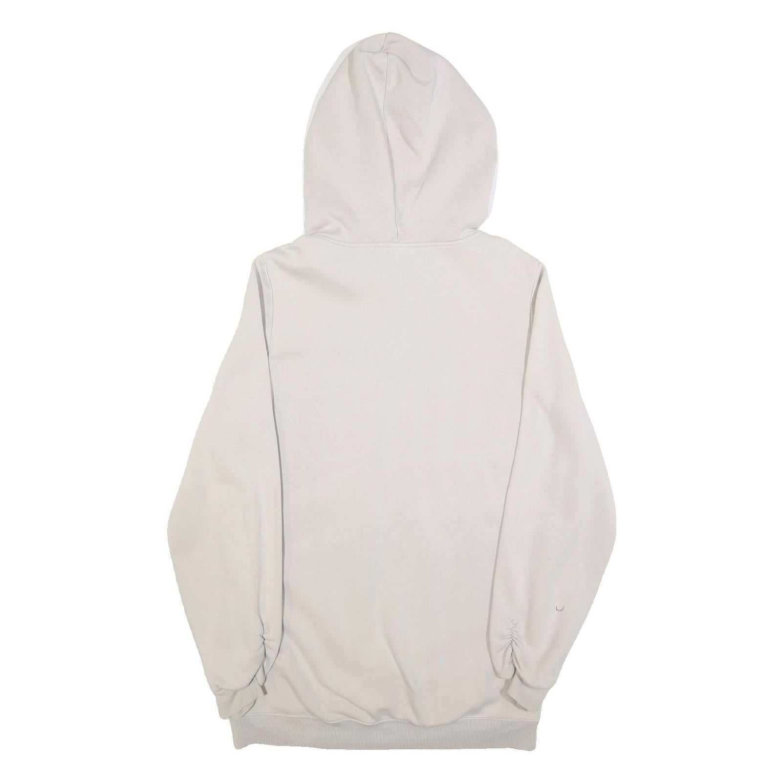 REEBOK Womens Cream Black & White Hoodie Cotton Blend Dress M Casual Sportswear