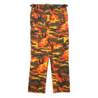 LA SHADY Mens Cotton Blend Orange Brown Regular Cargo Trousers W27 L26 Zip