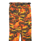 LA SHADY Mens Cotton Blend Orange Brown Regular Cargo Trousers W27 L26 Zip