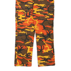 LA SHADY Mens Cotton Blend Orange Brown Regular Cargo Trousers W27 L26 Zip