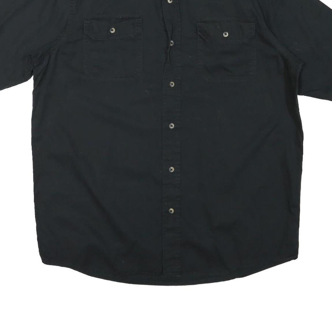 WRANGLER Mens Black Shirt L Cotton Blend Casual Button Up Pocket Style