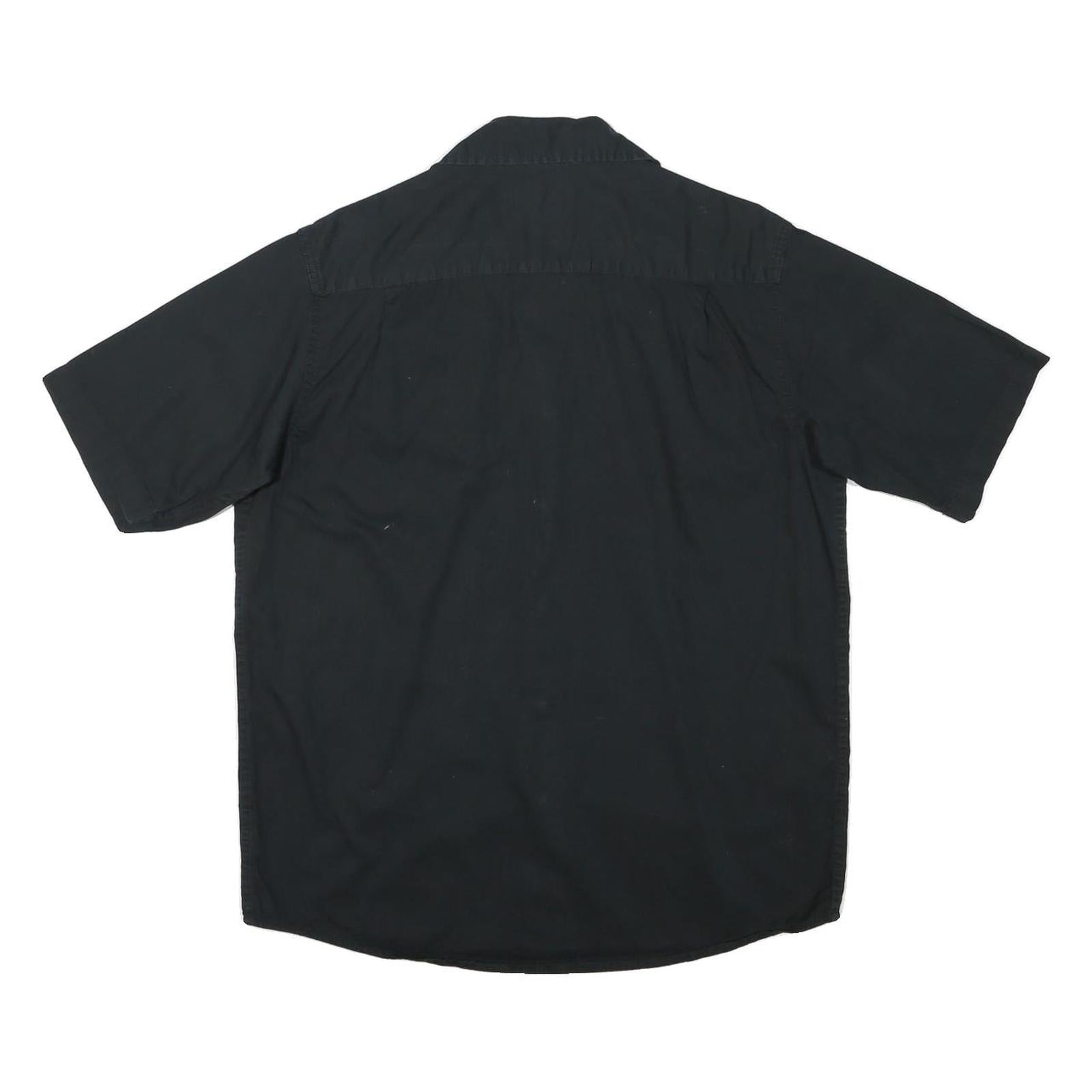 WRANGLER Mens Black Shirt L Cotton Blend Casual Button Up Pocket Style