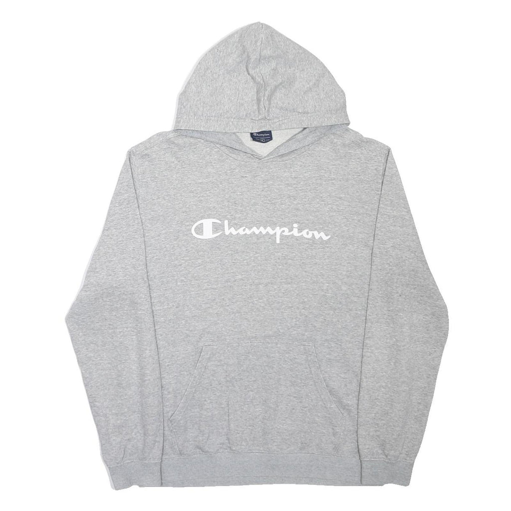 CHAMPION Mens Grey Hoodie XL Cotton Blend Pullover Casual Sweatshirt