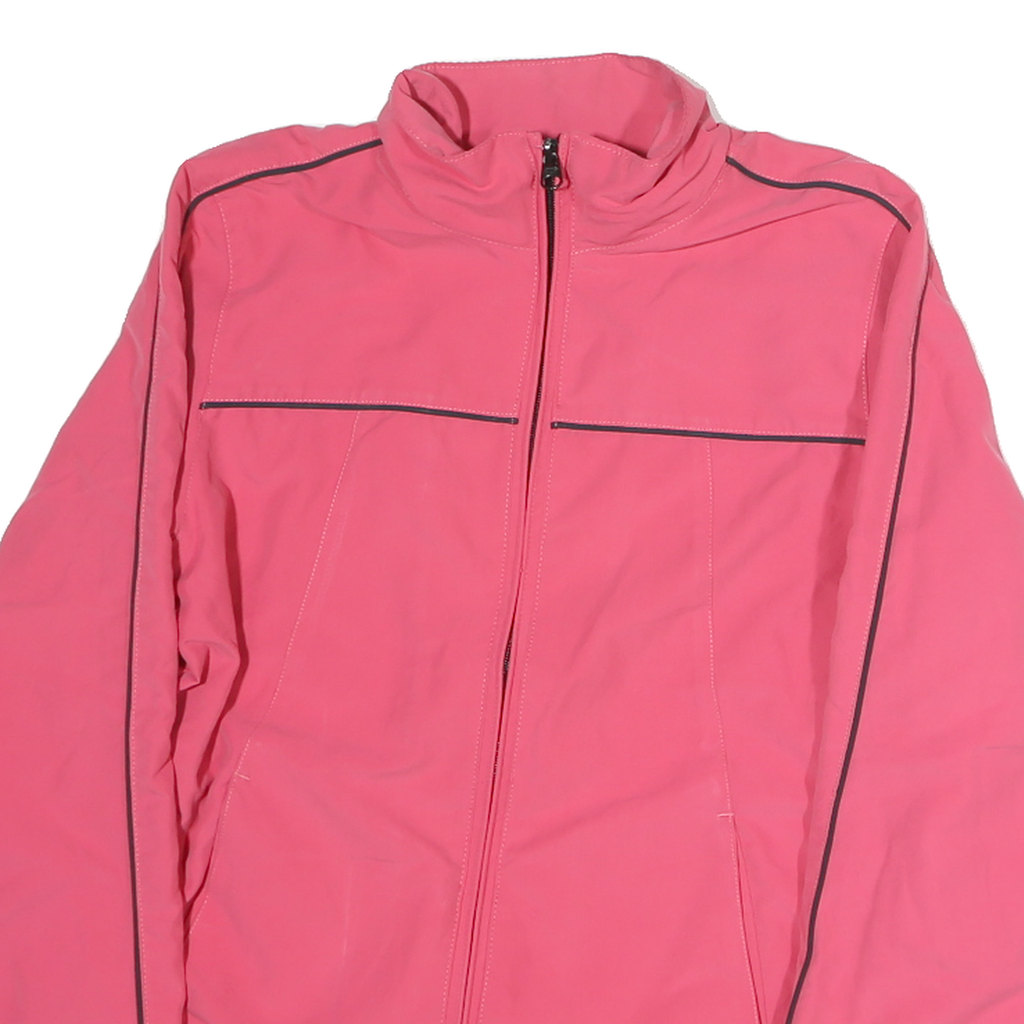 REEBOK Womens Pink Jacket M Polyester Zip Plain Lightweight Casual Sport