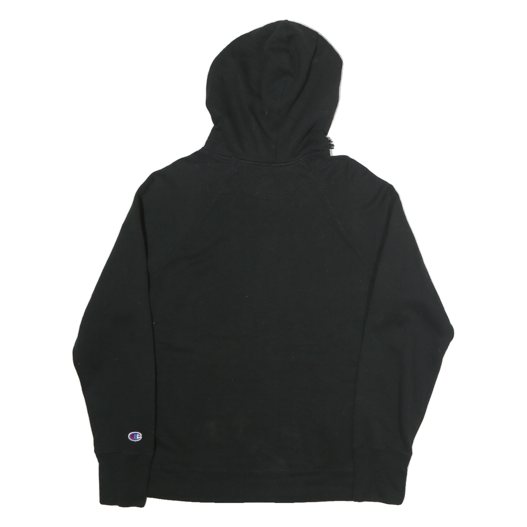 CHAMPION Mens Black Pullover Hoodie M Cotton Classic Logo Sweatshirt