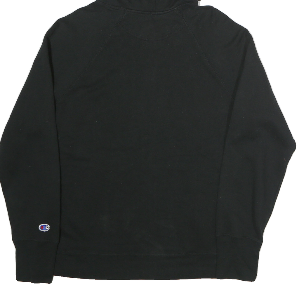 CHAMPION Mens Black Pullover Hoodie M Cotton Classic Logo Sweatshirt