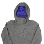 THE NORTH FACE Womens Grey & Purple Outdoor Jacket S Polyester Blend Zip Hooded