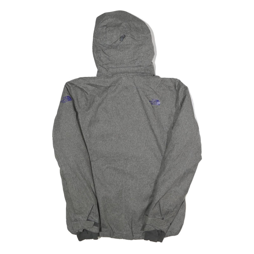 THE NORTH FACE Womens Grey & Purple Outdoor Jacket S Polyester Blend Zip Hooded