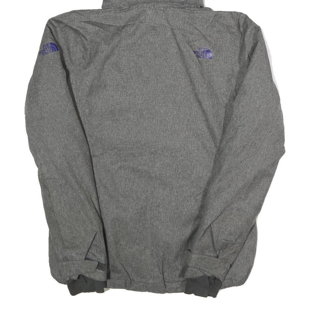 THE NORTH FACE Womens Grey & Purple Outdoor Jacket S Polyester Blend Zip Hooded