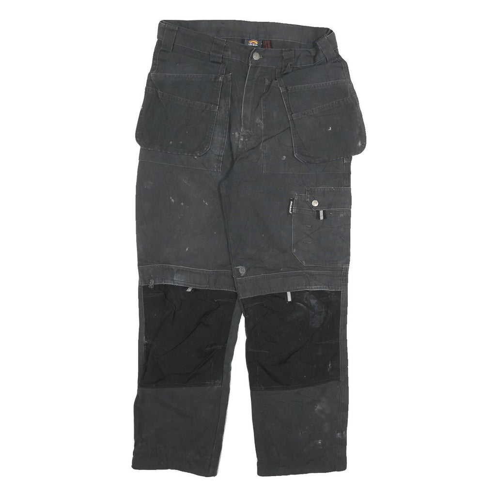 DICKIES Mens Cotton Blend Black Regular Straight Trousers W30 L27 Workwear