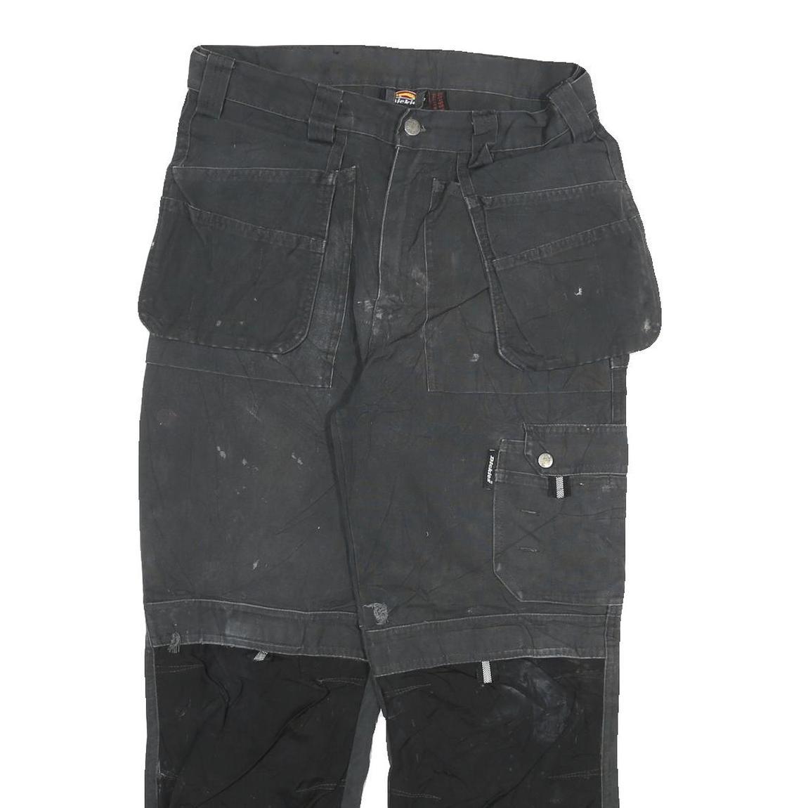 DICKIES Mens Cotton Blend Black Regular Straight Trousers W30 L27 Workwear