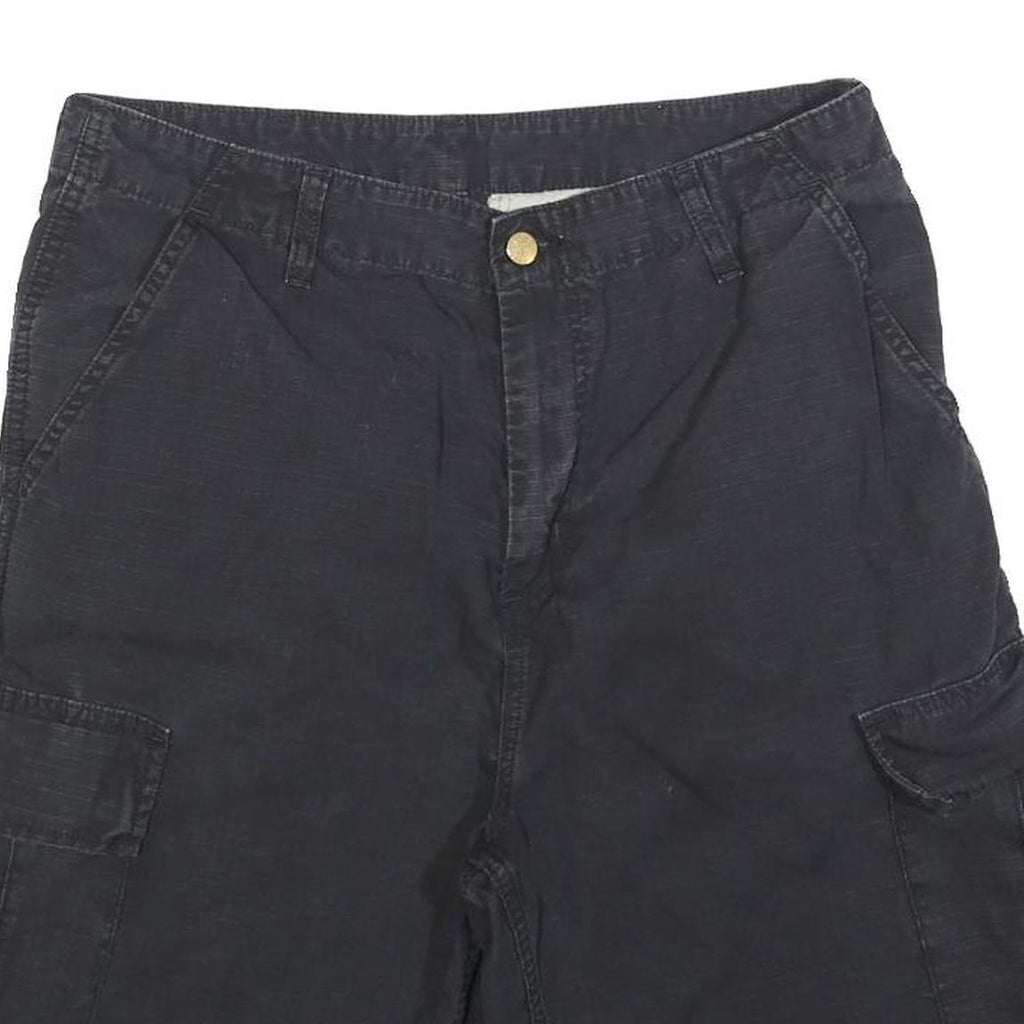 CARHARTT Mens Black Cargo Shorts M W31 Durable Cotton Blend Workwear