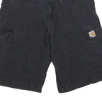 CARHARTT Mens Black Cargo Shorts M W31 Durable Cotton Blend Workwear