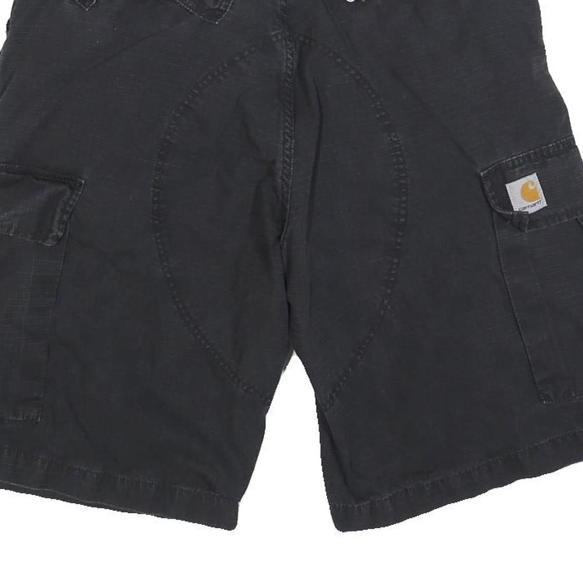CARHARTT Mens Black Cargo Shorts M W31 Durable Cotton Blend Workwear