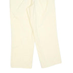 Womens Cotton Cream Regular Fit Straight Leg Trousers W32 L27 Classic Style Zip