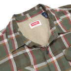 WRANGLER Fleece lined Mens Green & Brown Check Cotton Blend Shirt L Casual