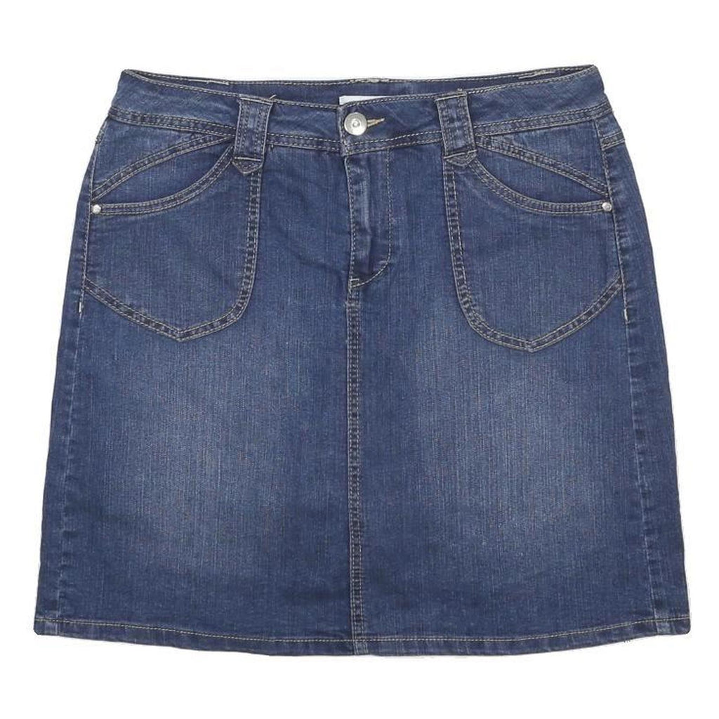 CHRISTOPHER & BANKS Womens Blue Cotton Blend Denim Straight Skort Skirt M