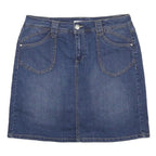 CHRISTOPHER & BANKS Womens Blue Cotton Blend Denim Straight Skort Skirt M