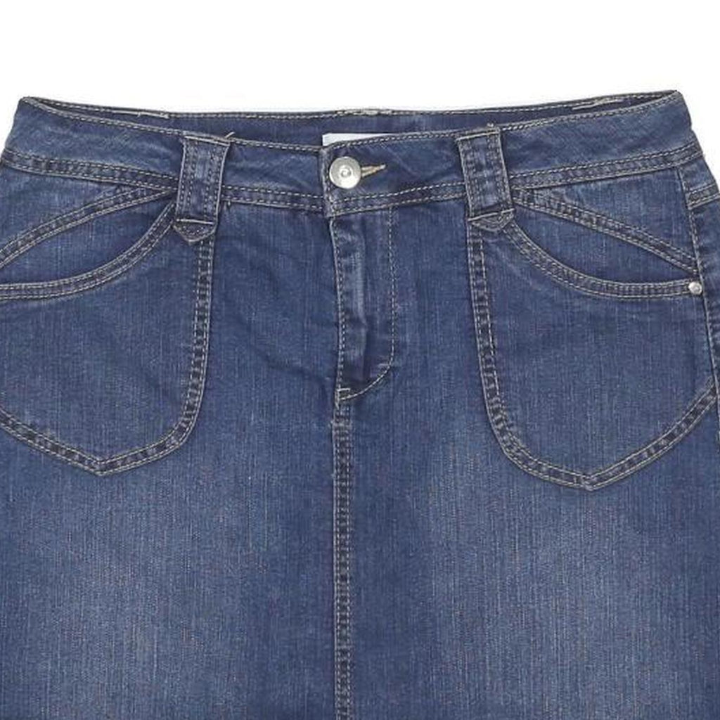 CHRISTOPHER & BANKS Womens Blue Cotton Blend Denim Straight Skort Skirt M