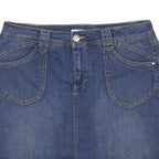 CHRISTOPHER & BANKS Womens Blue Cotton Blend Denim Straight Skort Skirt M