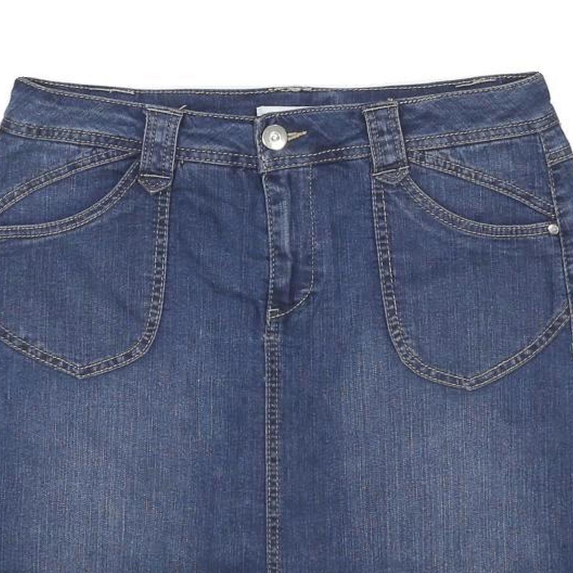 CHRISTOPHER & BANKS Womens Blue Cotton Blend Denim Straight Skort Skirt M