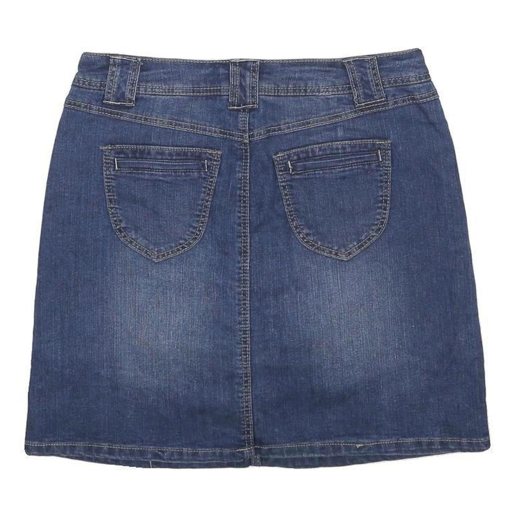CHRISTOPHER & BANKS Womens Blue Cotton Blend Denim Straight Skort Skirt M
