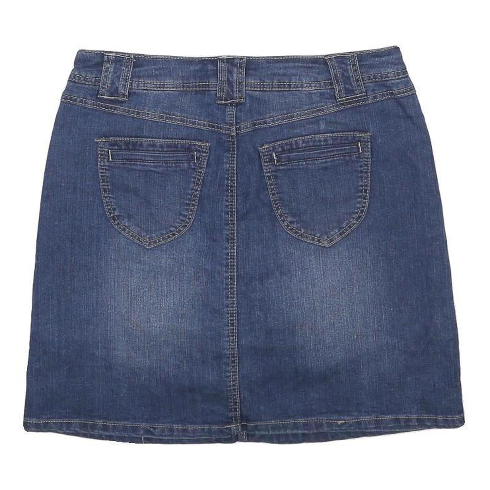 CHRISTOPHER & BANKS Womens Blue Cotton Blend Denim Straight Skort Skirt M