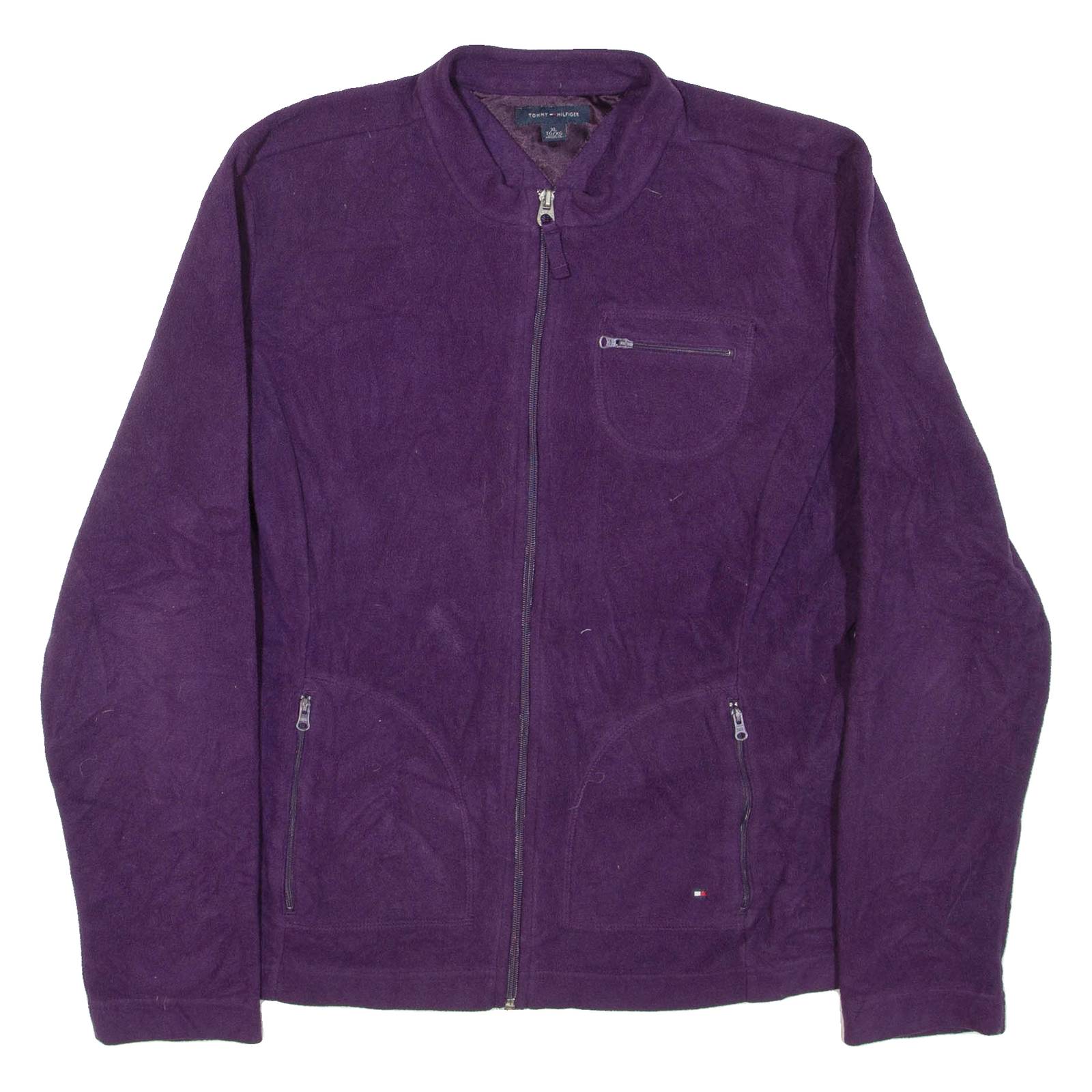 TOMMY HILFIGER Womens Fleece Jacket Purple XL