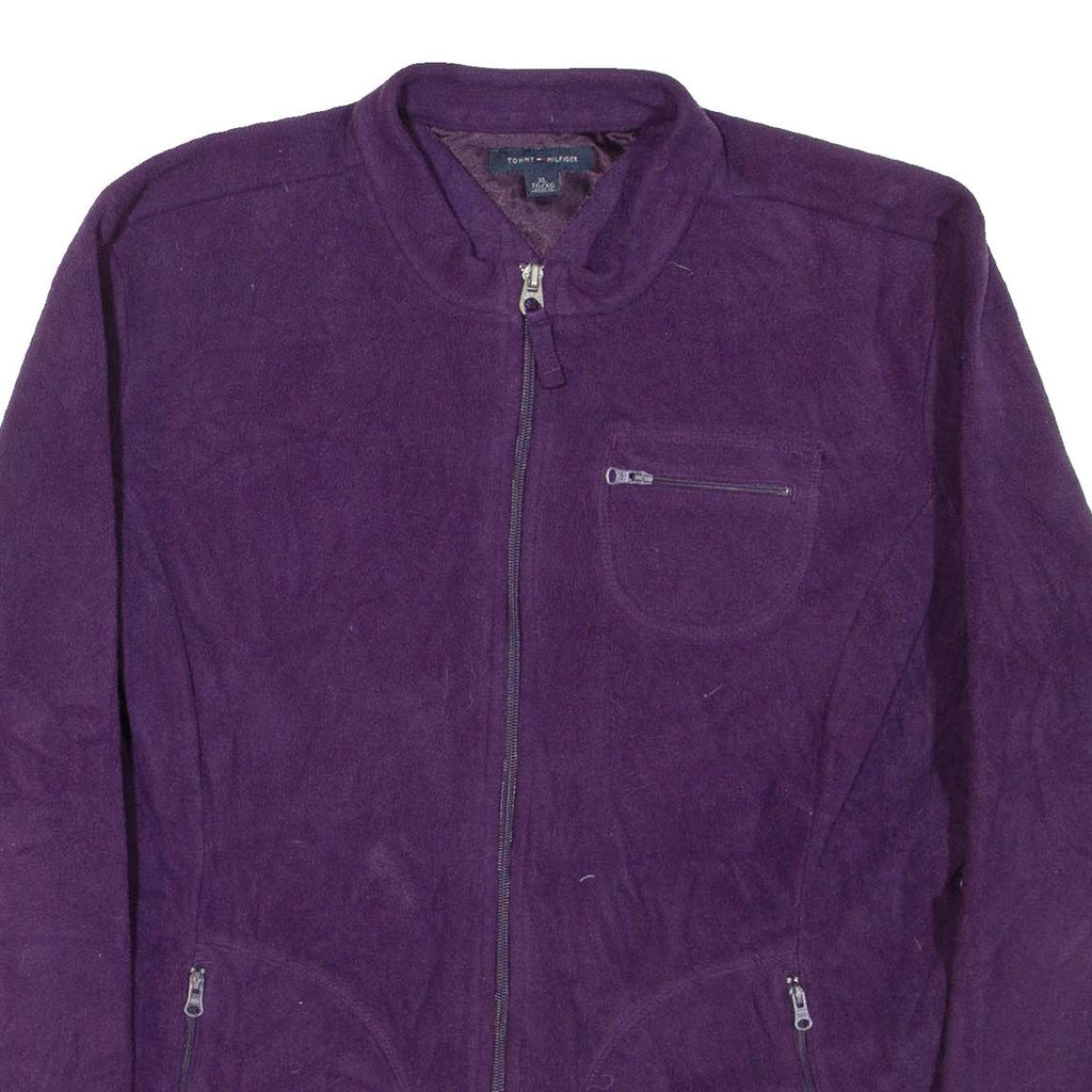 TOMMY HILFIGER Womens Fleece Jacket Purple XL