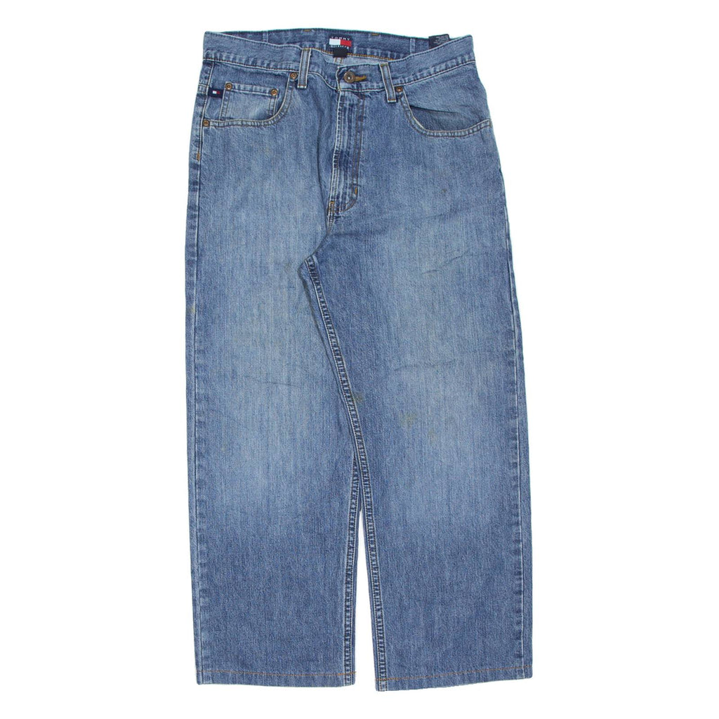TOMMY HILFIGER Mens Jeans Blue Regular Straight Stone Wash W32 L25