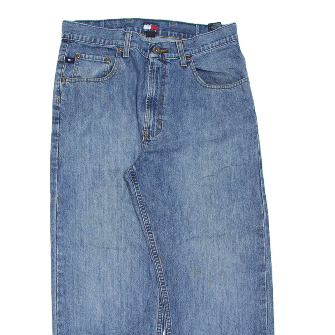 TOMMY HILFIGER Mens Jeans Blue Regular Straight Stone Wash W32 L25