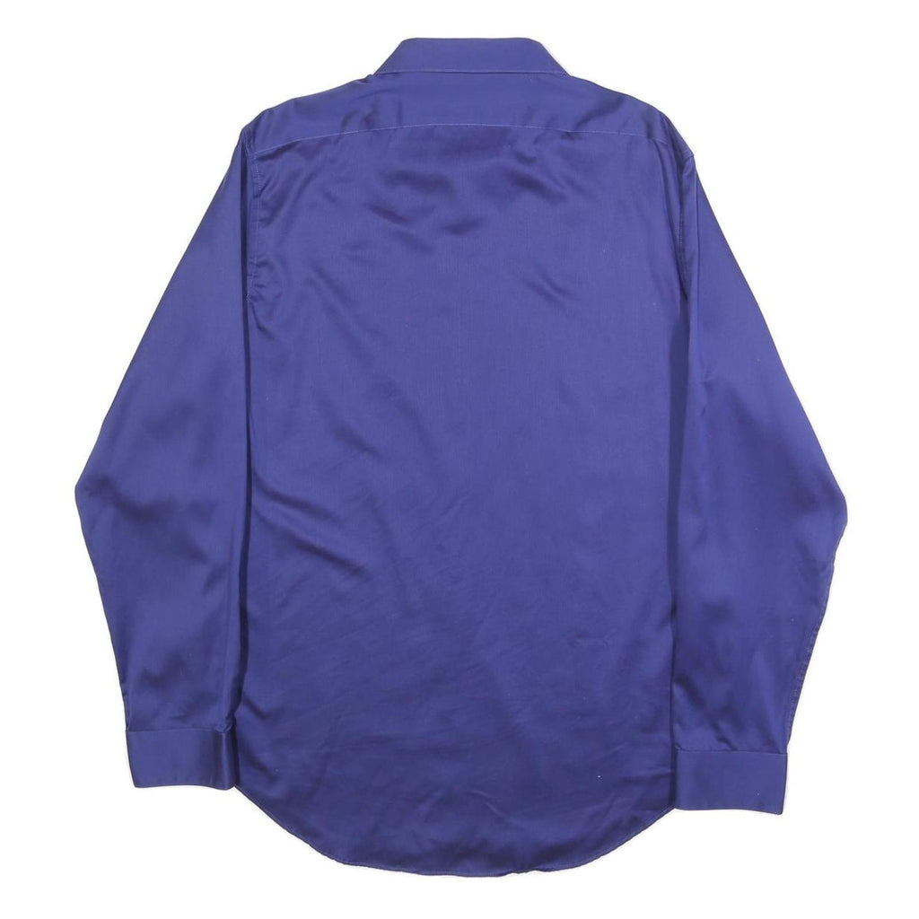 CALVIN KLEIN Mens Blue Shirt L Cotton Long Sleeve Button Closure Classic Fit