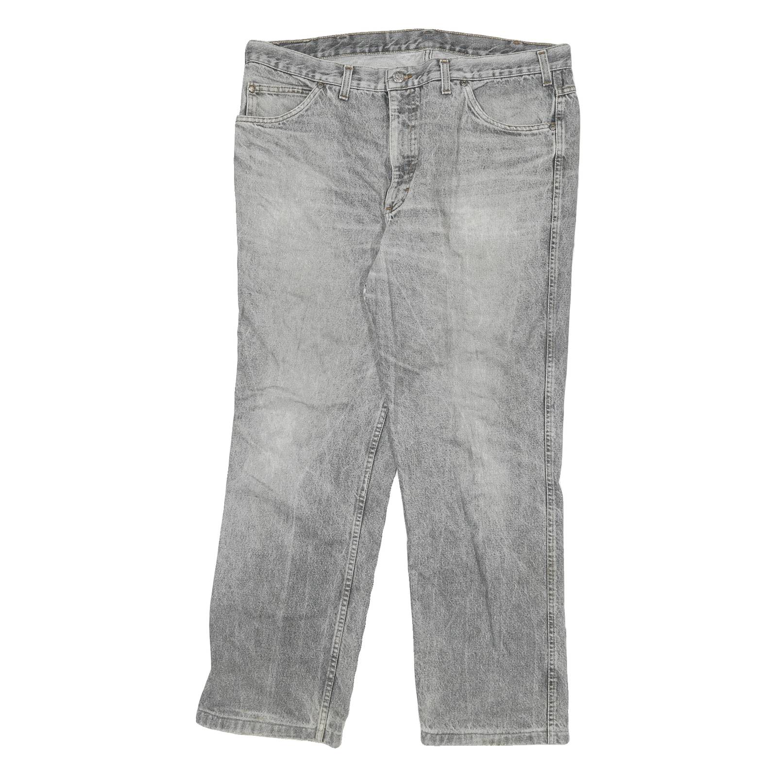 MUSTANG Mens Grey Denim Regular Fit Straight Cotton Light W38 L30 Classic Jeans
