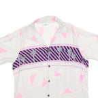 OFF SHORE Mens White & Pink Abstract Rayon Shirt L Lightweight Summer Casual
