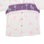 OFF SHORE Mens White & Pink Abstract Rayon Shirt L Lightweight Summer Casual