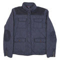 TOMMY HILFIGER Womens Navy Blue Quilted Jacket M Polyester Blend Zip Casual