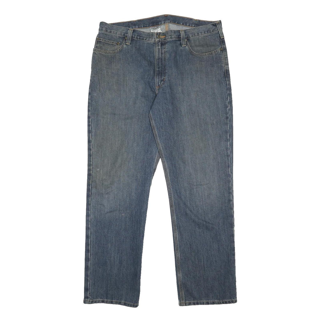 CARHARTT Mens Jeans Blue Relaxed Straight Denim Medium W38 L32 Workwear Zip